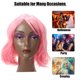 thumbnail image 2 of Peluca de cabello humano Unique Bargains 14' Rosa Rizado, 2 of 7
