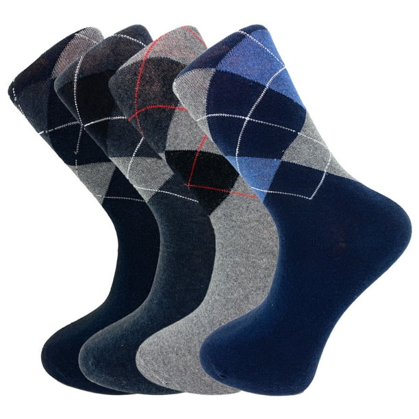 AWS/American Made Soft Cotton Crew Dress Socks for Men Argyle