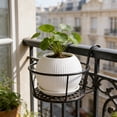 thumbnail image 6 of Plastic Flower Pot with Drainage Tray, White Striped Planter for Indoor Outdoor Plants, Succulents, Flowers, 6 Inch Lightweight Decorative Pot, 6 of 6