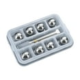 thumbnail image 1 of Sphere de hielo de metal de acero inoxidable Cubos de hielo con un clip, rocas escalofriantes de bebidas de 2.5 cm reutilizables para la fiesta de 8pcs bolas de hielo, 1 of 8