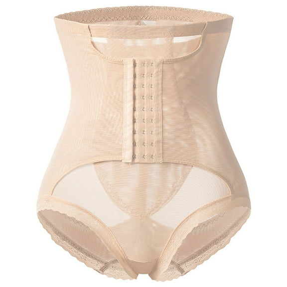 Tummy Control Shapewear for Women Lace Butt Lifter Panties High Waisted Faja Body Shaper Beige XL
