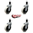 thumbnail image 2 of 4 Inch Thermoplastic Rubber Wheel 1-5/8 Inch Expanding Stem Caster Set of 4 SCC, 2 of 2
