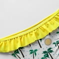 thumbnail image 5 of Virmaxy Two Piece Palm Tree Graphic Tankini Swimsuits for Toddler Baby Girls 3-9 Years Girls Ruffled One Shoulder Swimsuit Leaf Gradient Color Girls Split Swimsuit Yellow, 5 of 6