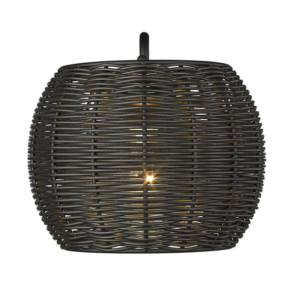 Golden Lighting Vail 1 Light Steel Metal Outdoor Wall Sconce in Natural Black