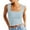 B57 Blue Womens Tank Tops Clearance Under $5, variant on Cagogo Women's Wide Strap Crop Tank Tops Under $5 Sleeveless Cropped Basic Cami T-Shirts Casual Flower Lettuce Trim Square Neck Undershirts Mother Day Gifts