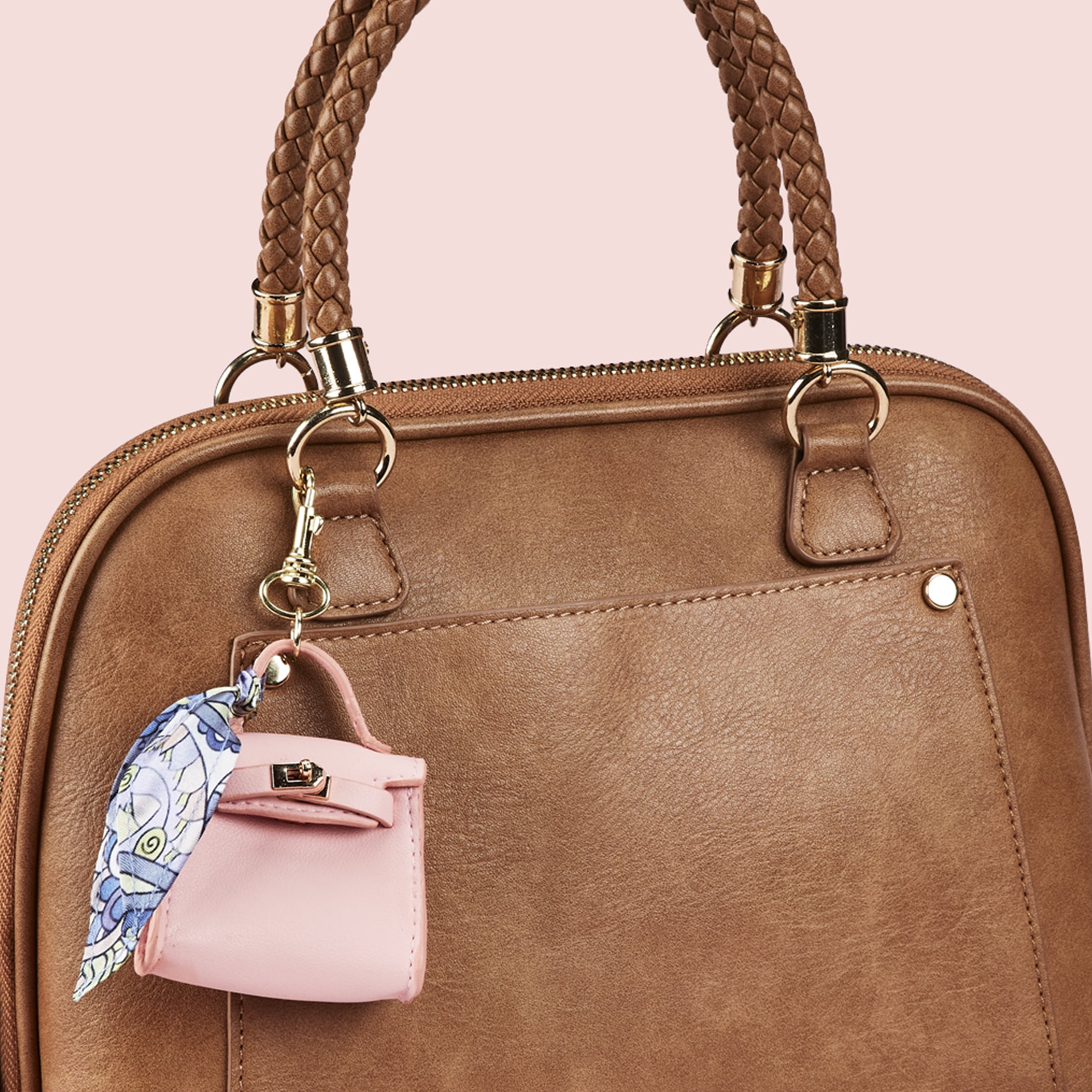 Mini Bag with Scarf Charm by Conair, Pink