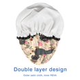 thumbnail image 4 of Shower Caps,Dachshund and Flower Waterproof Shower Cap for Women 4 Pieces,Double Reusable Hair Cover for Shower PEVA Elastic Stretch Hem, 4 of 7