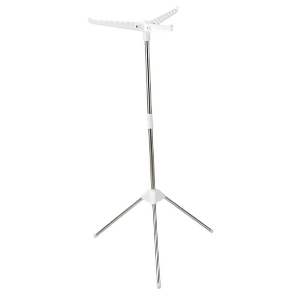 Tendedero de ropa con trípode, percha para guardar ropa, portátil, ahorra espacio, plegable White 1 capa