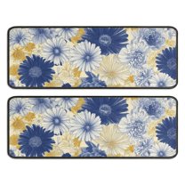 Kitchen Rugs Sets Of 2,Pioneer Flower Floral Print Pattern Anti Fatigue Kitchen Mat Rugs Non Slip Washable,Decorative Kitchen Floor Mats for Kitchen,Sink,Laundry,17"x47" 17"x47"