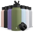 thumbnail image 2 of JoyJolt Triple Insulated Water Bottle with Straw Lid AND Flip Lid! 32oz Large Water Bottle, 12 Hour Hot/Cold Vacuum Insulated Stainless Steel Bottle. BPA-Free Leakproof Water Bottles - Thermos Bottle JoyJolt Ver descripción, 2 of 2