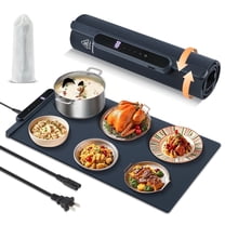 KAIPARA Warming Mat for Food, 25.6" x 15.15" Fast Heating in 10s with 11-Level Temp & 10H Timer Settings, Portable Countertop Food Warmers for Parties, Buffet, Black