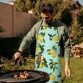 thumbnail image 4 of Yellow Lemon Fruit Flowers LightBlue Apron-Garden Aprons for Women with Pockets-Cotton Linen Waterproof Kitchen Cooking Gardening Aprons Adjustable for Kitchen,Cooking,BBQ and Salon 33x27 Inch, 4 of 7