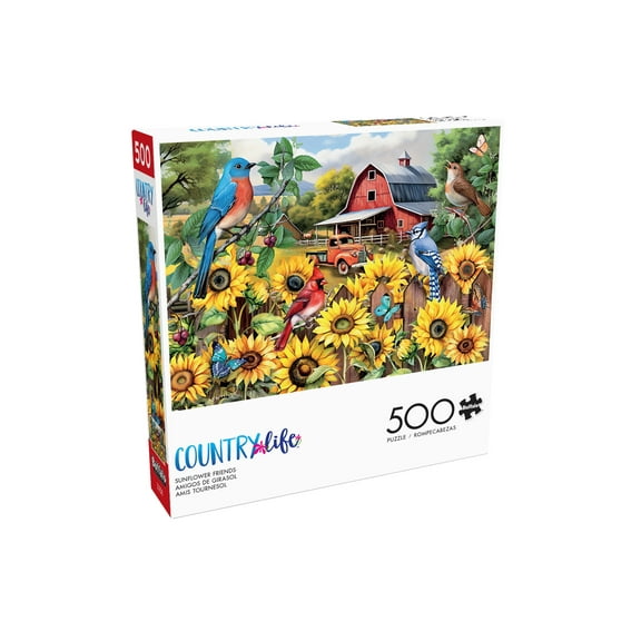 Buffalo Games 500-Piece Sunflower Friends Interlocking Jigsaw Puzzle for Adults Ages 14 