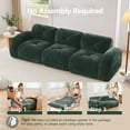 thumbnail image 5 of FFH 110" Sectionals for Living Room, 3 Seater Velvet Cloud Couch, No Assembly Required, Green, 5 of 12