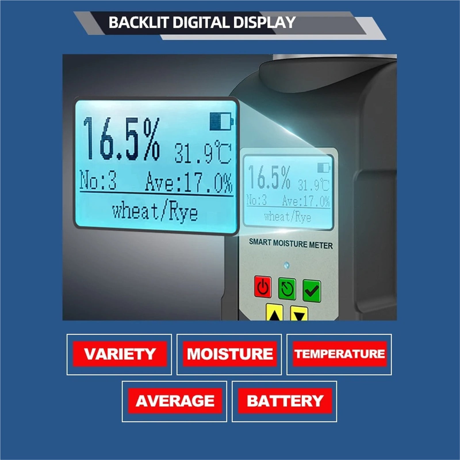 Grain Moisture Meter Smart Hygrometer Humidity Tester For Coffee Bean Wheat Peanut Moisture Detector ,Precision Tool