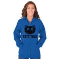 thumbnail image 3 of Cattitude Funny Cat Ladies Pet Lovers Women Plus Size Zipper Hoodie Brisco Brands 5X, 3 of 5