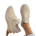 thumbnail image 5 of EKVAHL Women's Athletic Walking Sneakers, Breathable Mesh Cushioned Non‑Slip Shoes, Fitness Work Outdoor Daily Casual Shoes Beige, 5 of 6