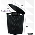 thumbnail image 2 of Superio 50L Wicker Plastic Corner Laundry Hamper with Lid - Black (2 Pack), 2 of 9