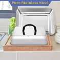 thumbnail image 5 of Rectangle Cheese Melting Dome, Stainless Steel Basting Cover for Flat Top Griddle BBQ Steaming Grilling Cooking Indoor & Outdoor, Large 13In & Small 9.3In, Heavy Duty & Dishwasher Safe(2 Pcs), 5 of 7