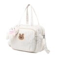 thumbnail image 3 of Bolsa de pañales práctica con múltiples bolsillos, organizador de productos para bebés, elegante bolso para mamá Blanco, 3 of 9