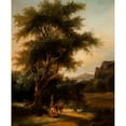 thumbnail image 2 of School Of Claude Lorrain 12x14 Gold Ornate Wood Frame and Double Matted Museum Art Print Titled - Shepherds at the Shrine of Artemis, 2 of 4