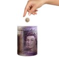 thumbnail image 1 of Creative Money Bank Tinplate Round Penny Bank Large para regalo en casa (GBP de gran tamaño) Likrtyny Libre de BPA, 1 of 9