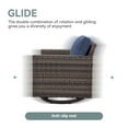 thumbnail image 7 of Opohoro Set of 2 Outdoor Swivel Rocker Patio Chairs, Square Armrest Wicker Swivel Chairs with Cushions for Porch, Deck, Poolside & Yard, Gray Wicker Blue Cushions, 7 of 7