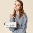 thumbnail image 6 of 2pcs PU Leather Purse Handle Straps 51.2 Inch Handbag Shoulder Strap with 14.2 Inch Short Tote Bag Handle Round PU Leather Bag Handle Strap Replacement for Clutches Satchel White, 6 of 9