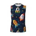 thumbnail image 6 of Lsque Spaceships and Stars Print Men's Cotton Blend Sleeveless Muscle Shirts (S-3XL)- Moisture Wicking, Odor Protection, UPF 30+,Medium, 6 of 8
