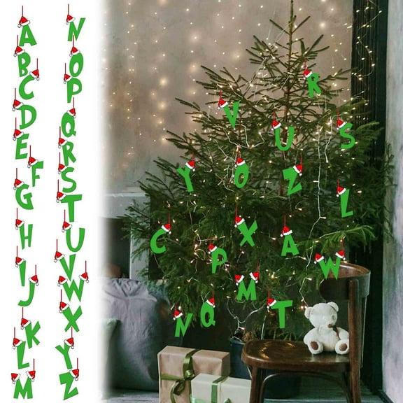 Christmas Ornaments,Christmas Initial Ornaments,Christmas Acrylic Letters Christmas Letter Ornaments Acrylic Decorations Hanging Christmas Tree Ornaments Christmas Indoor and Outdoor Decorations,A