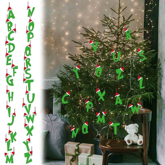 Xihbxyly Letras Acrílicas Navideñas, Adornos Personalizados para Árbol, Adorables Decoraciones Colgantes, Perfectas para Decorar Fiestas, Hogar U Oficina, Regalos Festivos, Tamaño de 8 Cm.