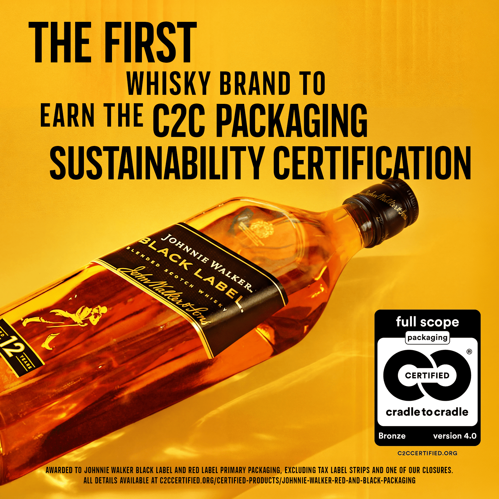 Johnnie Walker Black Label Blended Scotch Whisky, 750 mL, 40% ABV