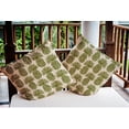 thumbnail image 3 of Simply Daisy 18" x 18" Pineapple Stripes Indoor/Outdoor Polyester Throw Pillow, Olive, 3 of 3