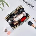 thumbnail image 3 of Bingfone Sunset Meditating Bichon Frise Print Leather Makeup Bag, Portable Hand-held Zipper Female Cosmetic Bag Toiletry Bag, Suitable for Home and Travel, 3 of 6