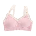 thumbnail image 3 of Vhkiploz Seamless Bralette for Women's Everyday Athletic Sporty Yoga Bra Solid Color Full Coverage Wireless Bra with Lace Adjustable Straps, 3 of 6