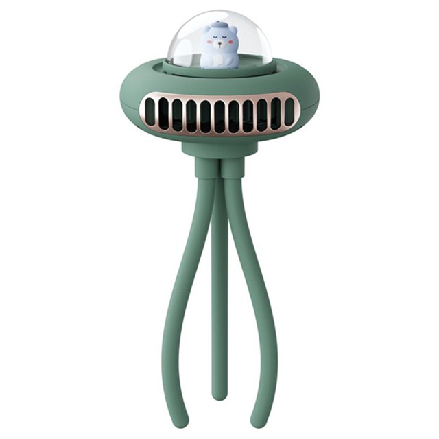 Ventilador eléctrico Trípode Clip-on Air Circulator Fan Type-c Charge Mini Fan para bebé (verde)