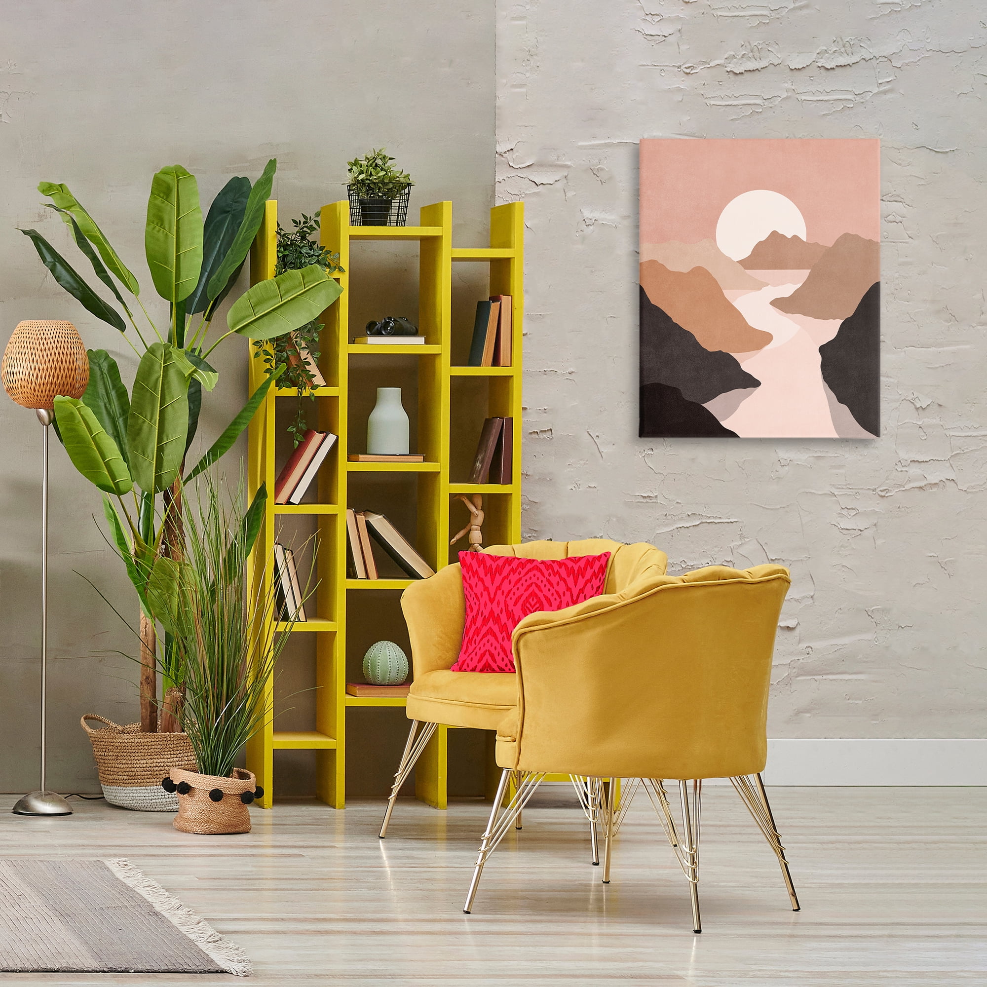 Stupell Industries Rust Boho Stream Landscape & Nature Painting Wrapped Canvas Art Print Wall Art, 24 x 30