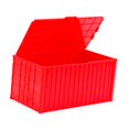 thumbnail image 3 of Caja de almacenamiento tipo contenedor de carga en miniatura, versátil para manualidades, con tapa. Rojo, 3 of 9