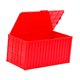 thumbnail image 3 of Contenedor de carga en miniatura simulado con tapa abatible, caja de almacenamiento para regalos, fiestas y hogar. Rojo, 3 of 9