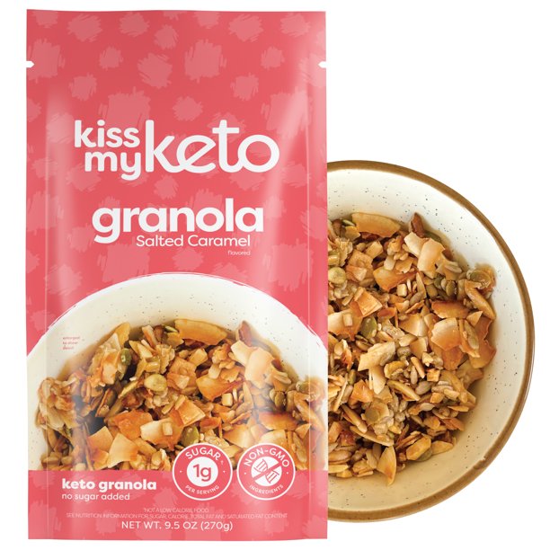 Kiss My Keto Granola Low Carb Granola Keto Snack Salted Caramel