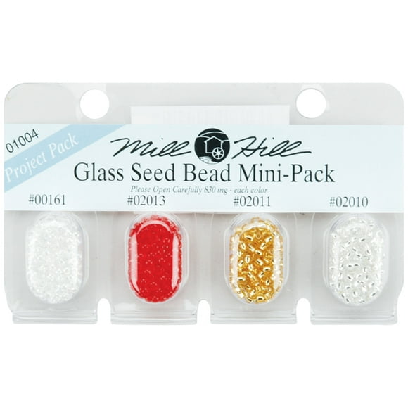 Mill Hill Glass Seed Beads Mini Packs 2.5mm 830mg 4/Pkg-00161, 02013, 02011 & 02010