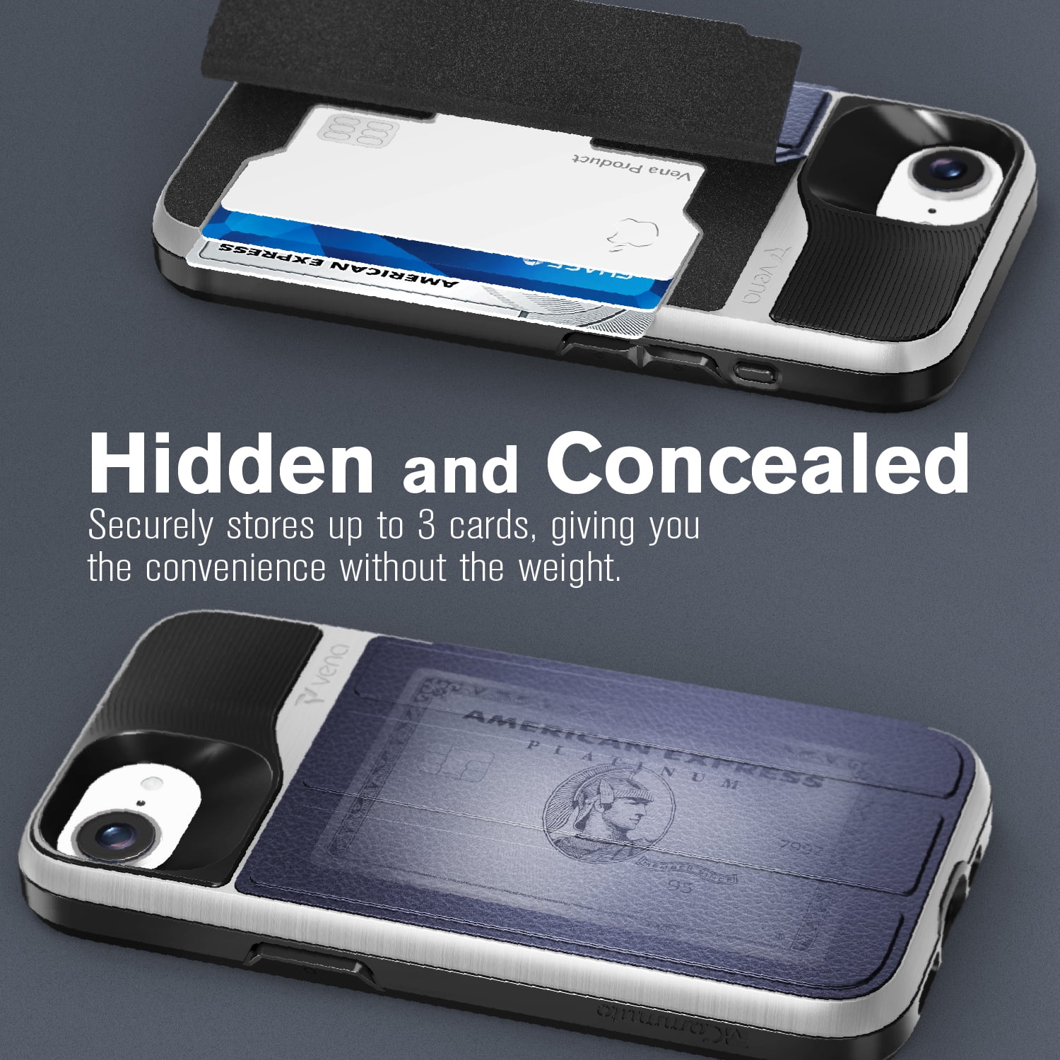 Vena vCommute For Apple iPhone 16e / iPhone 17e Case Wallet, Case with Stand Leather Card Holder [Military Grade Drop Protection], Blue