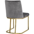 Heidi Grey Velvet Dining Chair, Set of 2-Color:Grey Velvet,Finish:Gold ...
