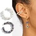 thumbnail image 3 of White Ear Cuff No Piercing Need Bohemia Stackable C Shaped Ear Clip, 3 of 3