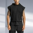 thumbnail image 2 of Men's Sleeveless Loose Fit Athletic Tank Top Hoodie for Sports Gym Casual Wear Men's Tops T-Shirt Casual Crew Neck Loose, 2 of 7