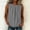 Gray, variant on Women's Pleated Round Neck Tank, Sleeveless Solid Color Blouse with Neckline Gathers, Casual Relaxed Fit Summer & Everyday Wear White S