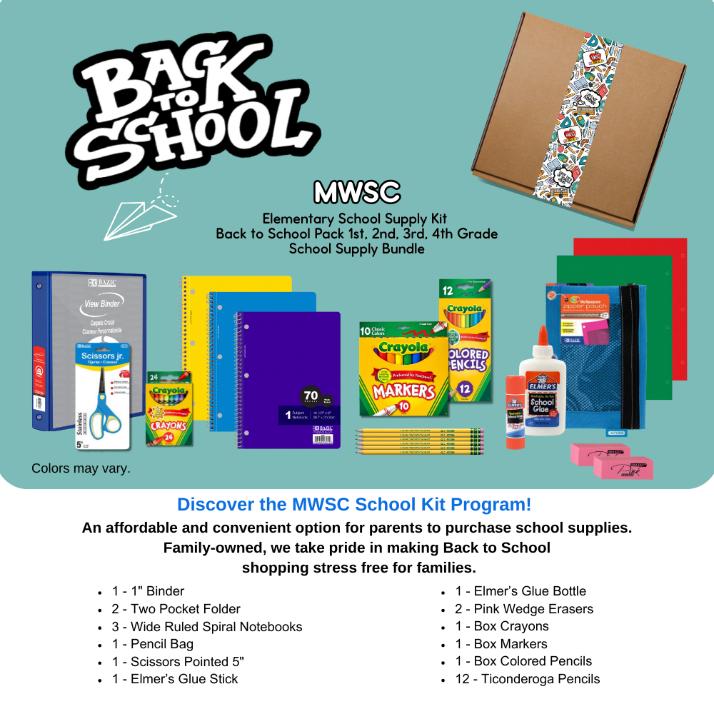 MWSC Elementary Back to School Supply Kit, Grades 1-4 photo 3