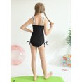thumbnail image 5 of 9-16T Girls Summer One Piece Swimsuits with Drawstring Adjustable Spaghetti Strap Ribbed Swimwear Bathing Suit, Size 9-16 Years, 5 of 8