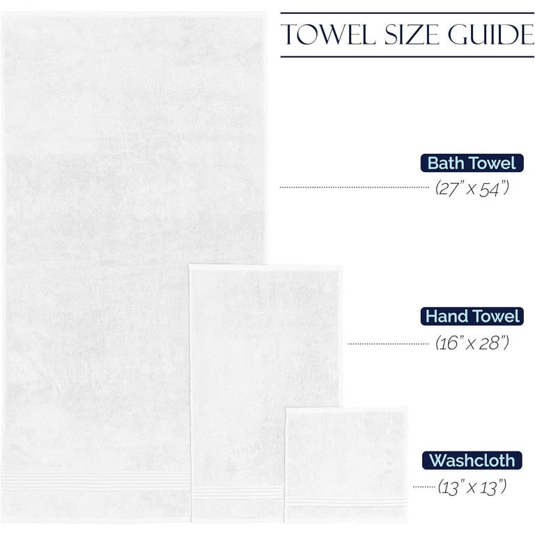 6 Piece Towel Set 2 Bath Towels 2 Hand Towels 2 Washcloths 100 Turkish Cotton Towels for Bathroom White Walmart