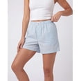 thumbnail image 5 of Real Essentials 3 Pack: Women's Woven Lounge Boxer Shorts Casual Sleep Comfy Elastic Waist Loose Fit PJ Bottoms with Pockets, 5 of 7